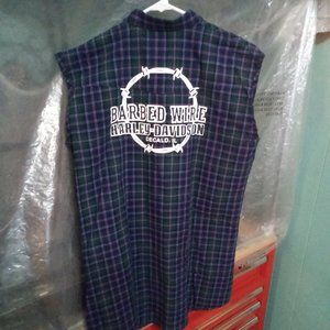 Custom sleeveless light flannel shirt